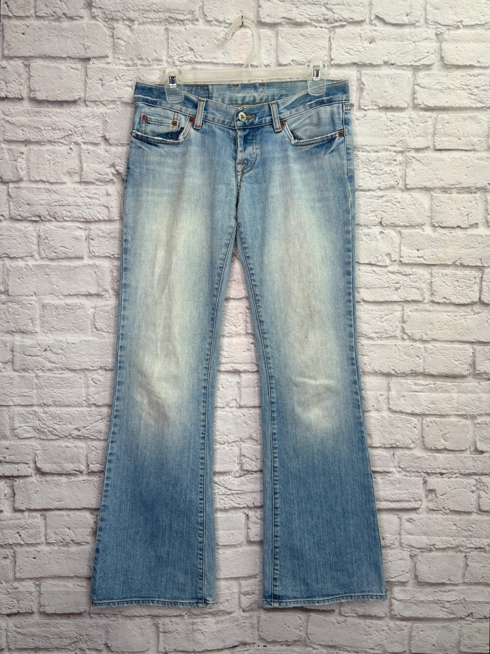 Lucky Brand Gene Montesano Lil Maggie Jeans Size 4 (27) Dungarees VTG Y2K Blue